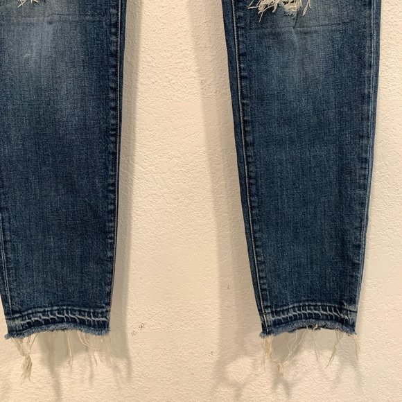 J Brand Ellis Villain Skinny Jeans Size 28 Raw Hem Distressed Blue Stretch 32x31 - Picture 9 of 11